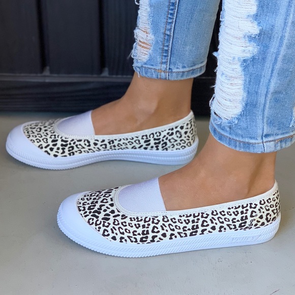 Macy's Shoes - Cheetah Print Wide Fit Slip On Sneaker Flats
